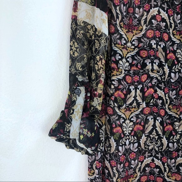 Band of Gypsies Sheer High Low hem Button Down - Picture 3 of 8